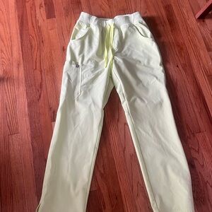 Figs Women's Soft Yellow wide leg scrub pant